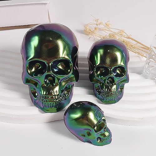 3D Skull Resin Molds, 3 Sizes Silicone Skeleton Epoxy Moulds, Skull Head Silicone Mold for Resin Casting,DIY Craft, Clay, Candle Wax Making, Halloween Home Decor