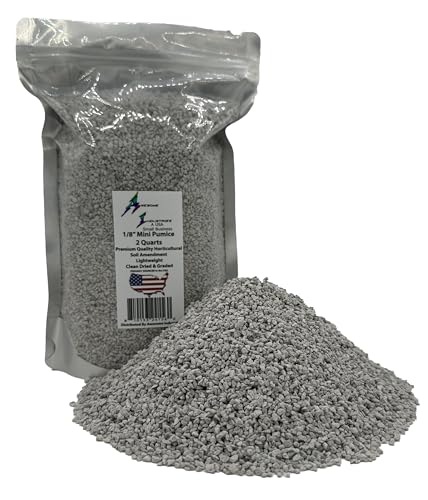 Small Pumice for Plants Bonsai 2 Quarts Mini 1/8" Succulent Cactus Indoor Plants Horticultural Soil Amendment Additive Regulates Moisture High Porosity Fast Drainage Aeration Awesome Industries - color: 1/8" Pumice, size: 2 Quarts