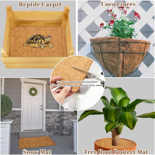 1 Roll No-Slip Ice and Snow Carpet Mats,16x80 Inch Coconut Coir Liner Roll Natural Coconut Fiber Anti-Slip Coco Coir Carpet Mat for Garden,Front Door,Stairs,Porch Outdoor Safer Walking - size: 1'4" x 6'8" (Rectangular)