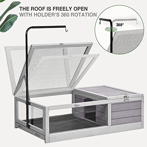 Indoor Tortoise Habitat Large Outdoor Reptiles Enclosure with Two Deep Pull-Out Tray and Lamp Holder for Tortoise, Snake, Lizard