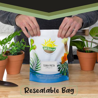 Soil Sunrise Terra-Preta Inspired Potting Soil (2 Quarts) Biochar-Enriched Sustainable Mix for Indoor/Outdoor Plants - size: 2 Quarts