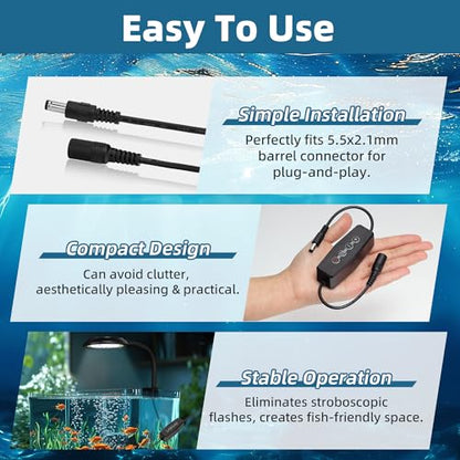 DaToo Aquarium Light Timer&Dimmer Fish Tank Light Controller with Adjustable Brightness Single Channel LED Light Timer 4/8/12h Dimmer Lights Switch for 5-24V DC LED Lights