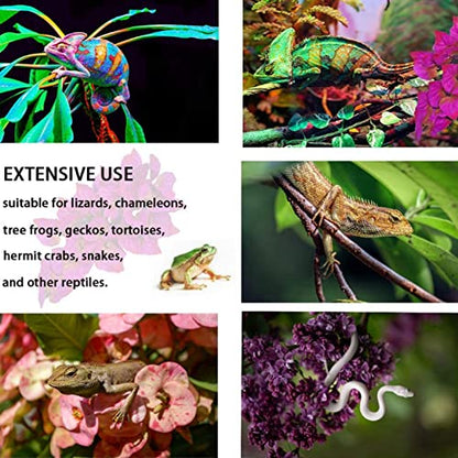 2pcs Reptile Plants, Lifelike Plastic Hanging Terrarium Plants with Suction Cups, Artificial Reptile Plants Reptile Terrarium Plants Tank Accessories for Hermit Crab Geckos