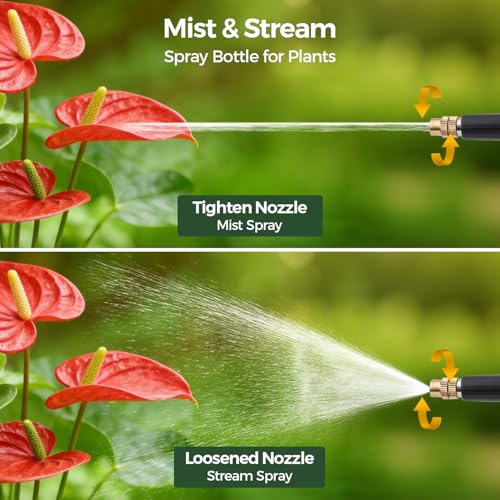 T4U 1/2 Gallon Pump Sprayer with Flexible Adjustable Nozzle, PP Hand Pump Pressure Sprayer with Built-in Measuring Cup for Home Garden Plant Care and Household Cleaning, Indoor & Outdoor Use - size: Flexible Nozzle