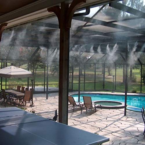 High Pressure Misting System 1500 PSI - Patio Misting System | Restaurant Misting System | Industrial Misting System | with Stainless Steel Misting Nozzles | Flexible (40 Feet - 10 Nozzles) - size: 40 Feet - 10 Nozzles