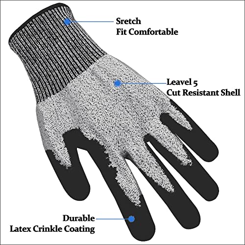 Cut Resistant Nitrile Gloves and Sleeves with EN388 Level 5 Protection - color: Grey