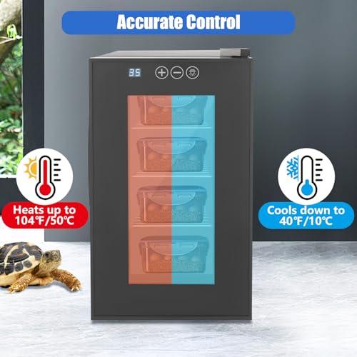 Reptile Incubator, 6.08Gal Portable Scientific Lab Incubator Digital Incubators Cooling Small Reptiles Eggs Temperature Control with LED Display & 3 Tier Removable Shelves for Hatching Chicks - size: 55W