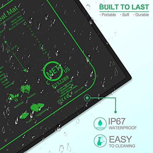 GYTF 21W Seedling Heat Mat for Seed Starting, 10" x 20.75" Waterproof Heating Pad for Indoor Plants Germination Hydroponic, MET Standard - 2 Pack