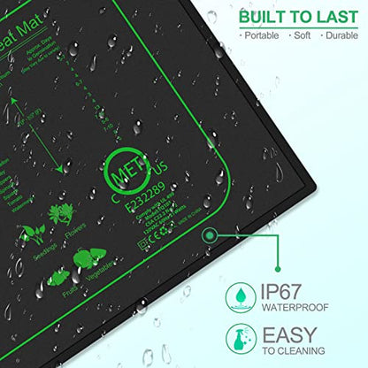 GYTF 21W Seedling Heat Mat for Seed Starting, 10" x 20.75" Waterproof Heating Pad for Indoor Plants Germination Hydroponic, MET Standard - 2 Pack