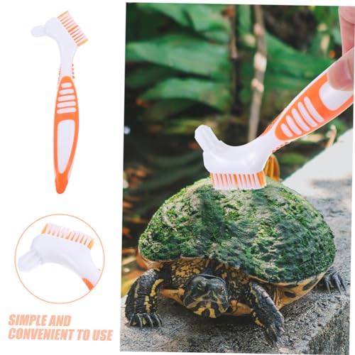 GANAZONO 3pcs Turtle Shell Cleaning Brush Portable Turtle Clean Brush Mud Remover - color: Orange