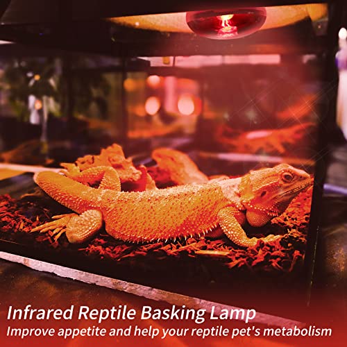 Reptile Heat Lamp Bulbs,Infrared 100W Reptiles & Amphibians Basking Spot Lamp Bulb, 2 Packs Red Heat Emitter Light for Chickens Coop - color: Red(100*2)