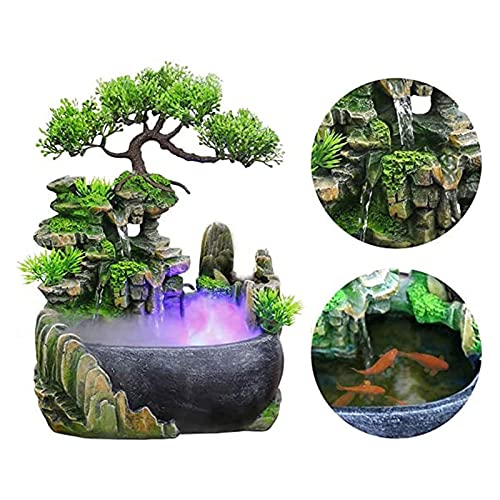 Rockery Stream Tabletop Fountain, Zen Meditation Indoor Waterfall Feature with Automatic Pump and Switch, Desktop Fountain for Home Office Bedroom Decoration (A) - size: A