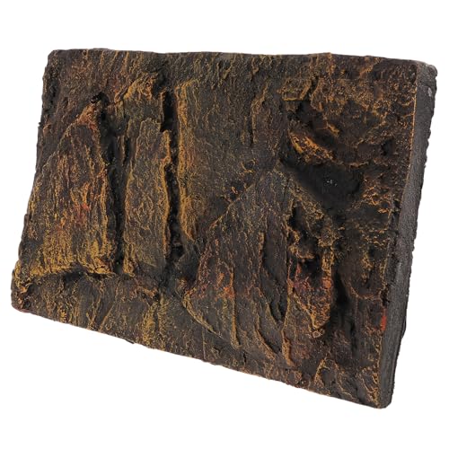 3D Reptile Tank Background Board Heavy Duty PU Decorative Background Natural Rock Style Adjustable Size for Aquarium Reptile Terrarium - color: dark brown