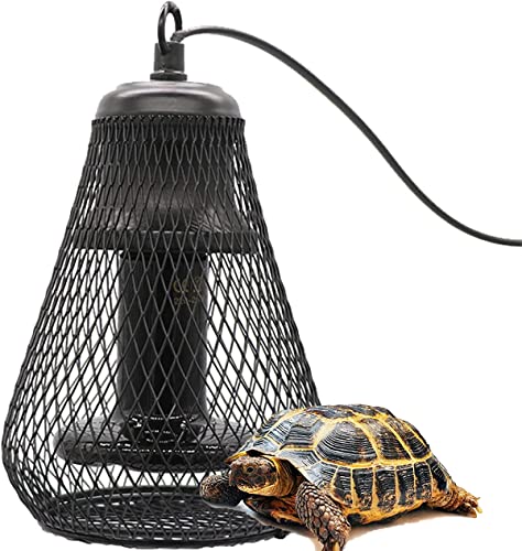 Reptile Heat Lamp, 25-150W Heat Lamp with Lampshade and Anti-Bite Iron Tube, Infrared Ceramic Heater, for Chicken Lizard Brooder Coop Aquarium,25W - size: 25 Watts