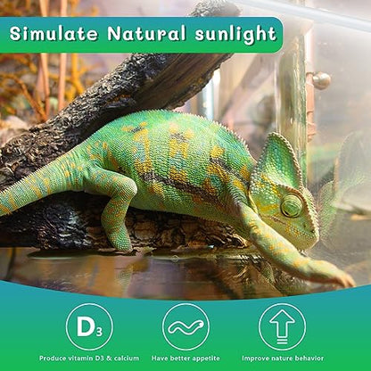 T5 UVB Reptile Light 39W 5.0,UVA UVB Light Bulb for Reptiles,2 Pack Reptile UVB Lamp Tube for Bearded Dragon - size: 2 pack T5 Tube-39W 5.0