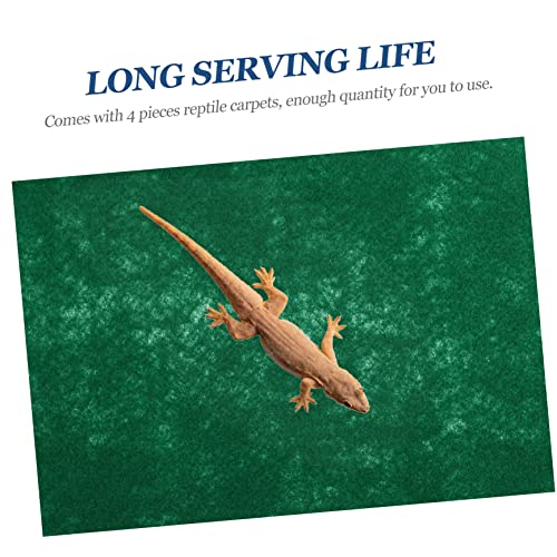 4pcs Reptile Terrarium Carpet Liner Absorbent Bedding Mat for Lizards Snakes Tortoises and Geckos Grey Substrate