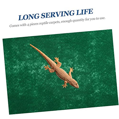 4pcs Reptile Terrarium Carpet Liner Absorbent Bedding Mat for Lizards Snakes Tortoises and Geckos Grey Substrate