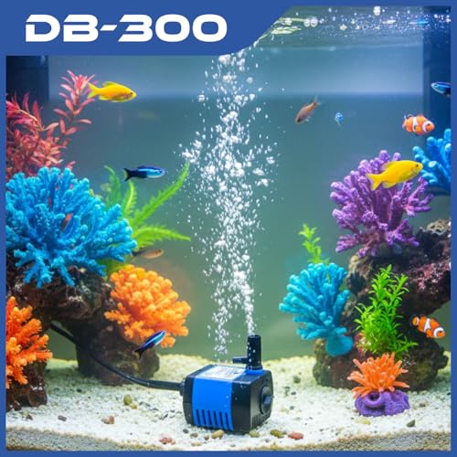 66 GPH Submersible Water Pump - Adjustable Quite Aquariums, Fountains, Hydroponics, and Pond Pump, 1.9 ft Lift, 2.5W - 2 Pack - color: Blue; 2 Pack, size: 66 GPH