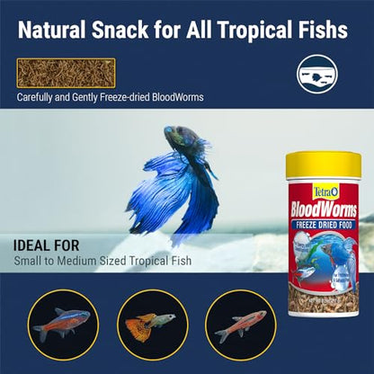 Tetra BloodWorms, Freeze-Dried Food for Freshwater and Saltwater Fish, Seafood,0.25 Oz (Pack of 2) - size: 0.25 Ounce (Pack of 2)