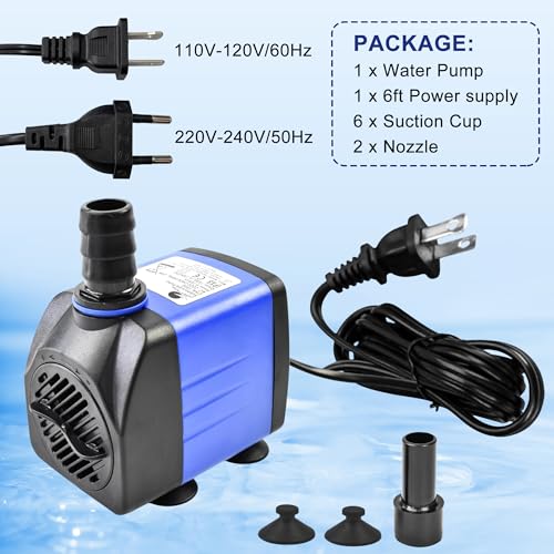 CHANCS Submersible Water Pump 10W 158GPH AC 110V FishTank Pump 4.1ft High Liftfor Aquarium Hydroponics - color: 10w 600l/H