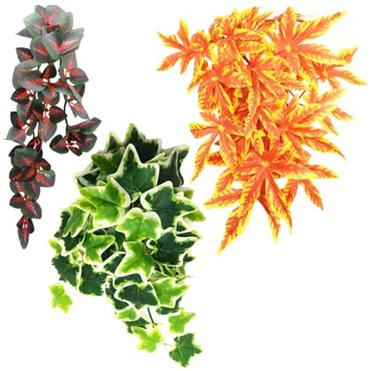 Artificial 12-Inch Climbing Vines for Reptiles, 3-Pack with Suction Cups, Perfect Decor for Terrariums and Reptile Tanks