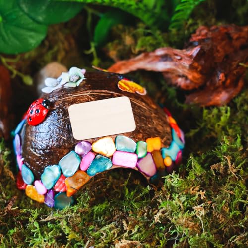Reptile Hideouts, Handmade Handmade Reptile Home, Hide Cave for Crested Gecko, Leopard Gecko, Lizard, Snake, Crabs Hide Cave, Personalized Terrarium & Vivarium Décor （Butterfly） - style: Butterfly