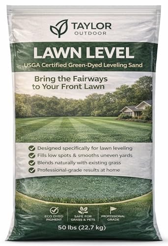 LawnLevel Premium Lawn Leveling Sand, 40 lb Green-Dyed Topdressing Mix for Grass, Fills Low Spots, Smooths Uneven Lawns, Improves Mowing, Professional Grade
