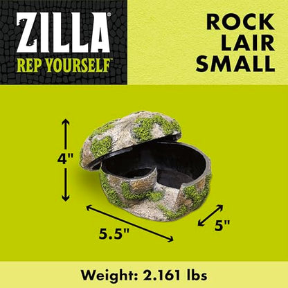 Zilla Rock Lair, Naturalistic Hide, Supports Shedding and Egg-Laying, Retains Humidity, Ideal for Snakes and Lizard, Small - size: Small