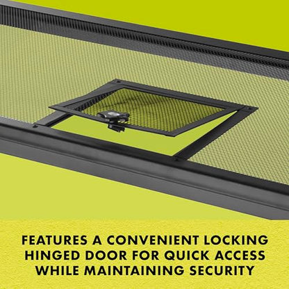 Zilla Pet Reptile Terrarium Fresh Air Screen Cover with Hinged Door 20" x 10" - size: 20" x 10"