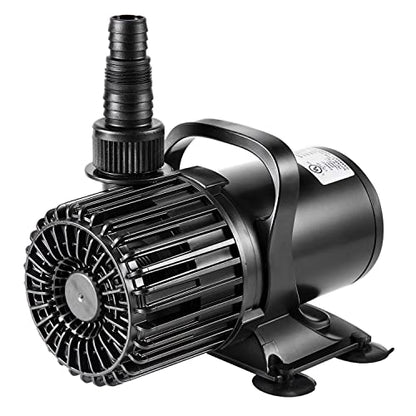 VIVOSUN 1600 GPH Submersible Water Pump, 100W Pond Pump, Ultra Quiet Aquarium Pump with 15FT. Lift Height for Pond, Waterfall, Fish Tank, Statuary, Hydroponic - color: Black Round, size: 11"×7"-1600