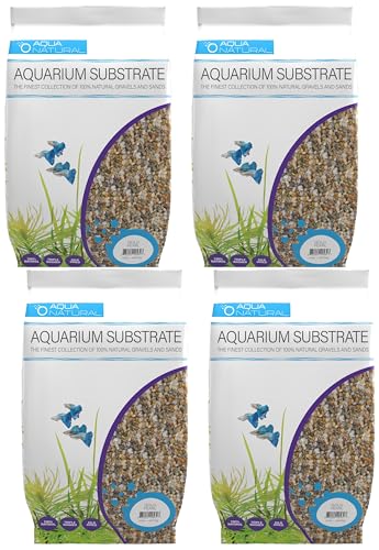 Aqua Natural Gold Pearl 10lb Gravel Substrate for Aquariums, terrariums and vivariums, 2-4mm (Pack of 4) - size: 10lb (Pack of 4)