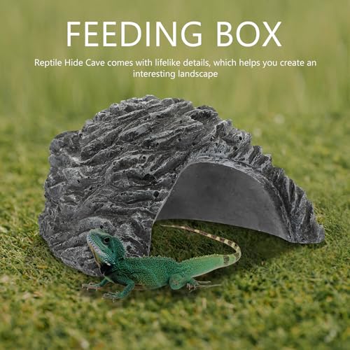 SHOWERORO Reptile Hideout Cave Resin Shelter Practical Turtle Basking Platform Indoor Pet Shelter Suitable for Tortoise Snake Frog and Scorpion
