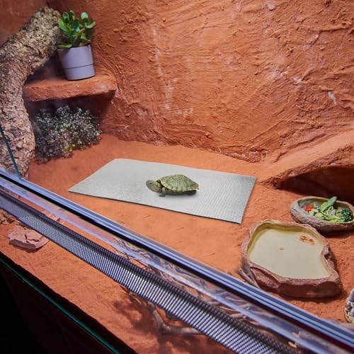LIOOBO 2pcs Reflective Heating Pad for Reptiles - Waterproof Terrarium Heater Mat for Snake Tank Lizard Turtle Frog Gecko - Small Reptile Winter Warm Mat