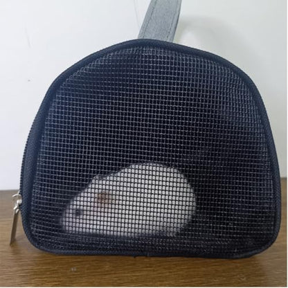 ITODA Hamster Carrier Guinea Pig Bag Breathable Outdoor Travel Bag Portable Squirrel Snake Pouch for Chinchilla Hamster Bird Bunny Hedgehog Sugar Glider Gerbil - color: Grey