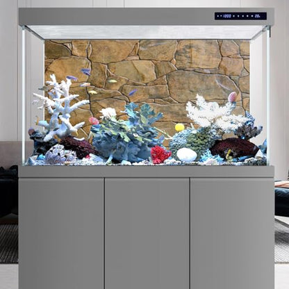 AWERT Stone Aquarium Background Rocky Fish Tank Background Rock Terrarium Background 72x16 inches Vinyl - size: 72x16in/180x40cm