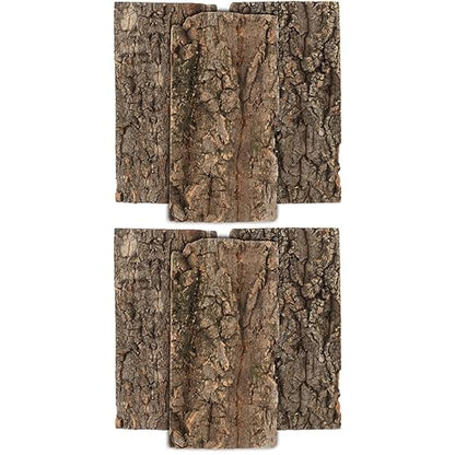 POPETPOP 6pcs Cork Bark Decorative Background for Reptile Tanks and Aquariums Natural Aesthetic Decor for Turtles Lizards and Snakes Easy to Install No Maintenance Required