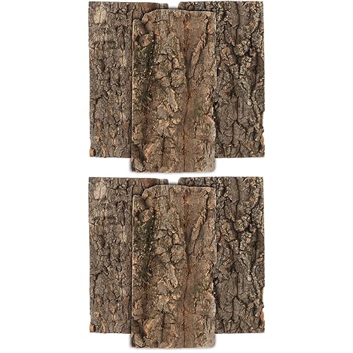 POPETPOP 6pcs Cork Bark Decorative Background for Reptile Tanks and Aquariums Natural Aesthetic Decor for Turtles Lizards and Snakes Easy to Install No Maintenance Required