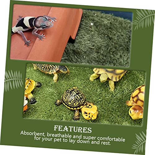 ORFOFE Artificial Lawn Mat for Reptile Box Snake Habitat Accessories Moss Terrarium Decor Gecko Tank Pad Lizard Tank Accessories Double-Sided Water Absorption