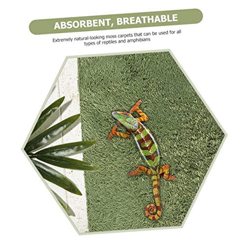 BESPORTBLE Reptile Carpet Mat for Terrarium Washable Lawn-Shaped Reusable Liner for Tortoises Bearded Dragons and Amphibians Easy to Cut and Install Moisture Protection