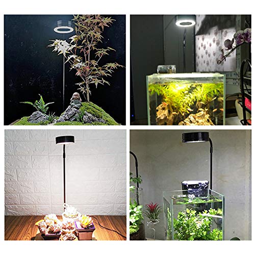 Full Spectrum LED Light with Bamboo Board Nano Fish Tank Light USB Powered 360 Degree Bettas Fish Tank Lights for Plant Growth(Size:S/17x18.5cm) - size: S/17x18.5cm