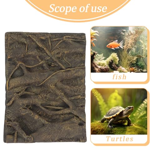 Totority Aquarium Background Board Root 3D Background Plate for Fish Tank Pu Decorative Board 23.62 X 17.71 X 2.36 in Aquarium D Cor for Fish Tanks