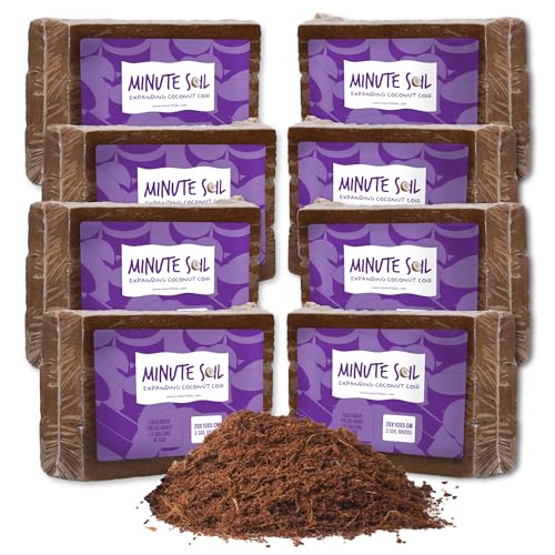 Minute Soil Eco-Friendly Coco Brick 24 Pack – OMRI Medium Expands to 36 Gal – Ideal for Seedlings, Planters, Greens, Houseplants, Raised Beds, Hydroponics, Outdoor Use - size: Bricks - 24 Pack