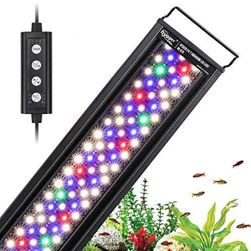 hygger 22W 24/7 Lighting Aquarium LED Light, Sunrise-Daylight-Moonlight Mode and DIY Mode, Adjustable Timer Adjustable Brightness Fish Tank Light with Extendable Bracket 7 Colors for Planted Tank - size: 22W for 24~30inch Tank
