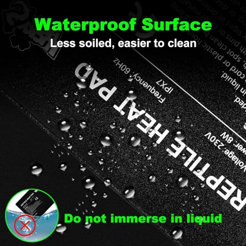 LUCKY HERP Reptile Heat Pad 8x18 Inch 24w, Under Tank Terrarium Heating Pad with Adjust Knob, Reptile Heat Mat for Turtle, Lizard, Hermit Crab, Frog, Snake - size: 8x18 Inch