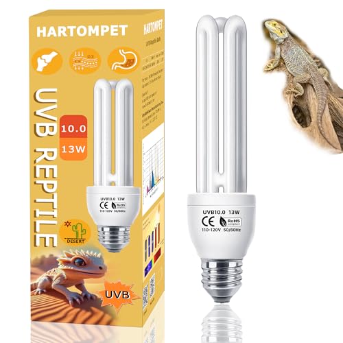 UVB Linear Tube Bulb 10.0, 13W - Desert Terrarium Lamp, Compact Fluorescent Lamp, Suit for Bearded Dragon, Leopard Gecko, Tortoise & All Desert-Dwelling Reptiles Habitat Lighting - color: 1pcs Desert, size: UVB10.0 13W