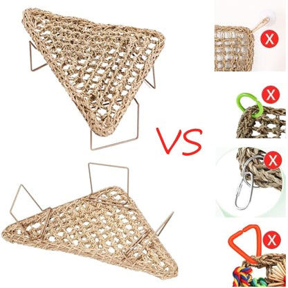 Bearded Dragon Hammock Bearded Dragon Accessories - Durable Reptile Basking Platform with Sturdy Metal Legs Bed for Lizards, Snakes Frogs Hermit Crabs - Terrarium Habitat Decor (Triangle, Small)