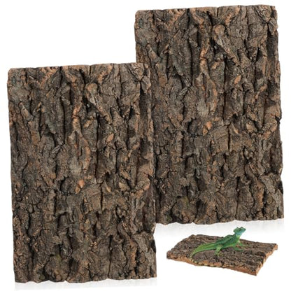 Abaodam 2 Pcs Natural Cork Bark Reptile Decor for Fish Tank Landscaping Climbing Background for Bearded Dragon Gecko and Aquarium Terrarium Safe and Sturdy Micro Landscape Branches