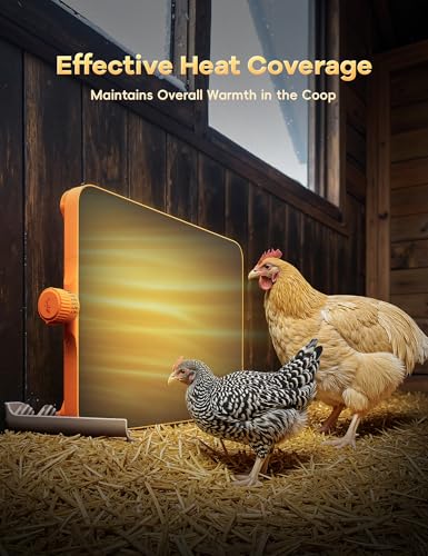 Smart Chicken Coop Heater, 200 Watts Chick Brooder Heating Plate Built-in Adaptive Temperature Sensor, Chicken Brooder Heater, Adaptable to Timer and Temp Controllers,UL-Compliant