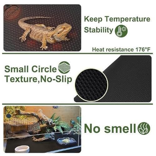 Terrarium Tank Liner - Non-Adhesive Reptile Bedding Mat, Washable Habitat Carpet | Soft Substrate Cage Liner for Gecko Lizard Snake Tortoise Vivarium Ground Cover Setup Indoor Enclosure - color: L