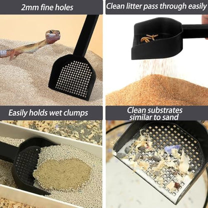 4 Pack Corner Reptile Water Dish Reptile Food Bowl Hermit Crab Food and Water Bowl Small Reptile Feeding Dish for Lizard Bearded Dragon Leopard Gecko Turtle Terrarium Accessories with Scoop